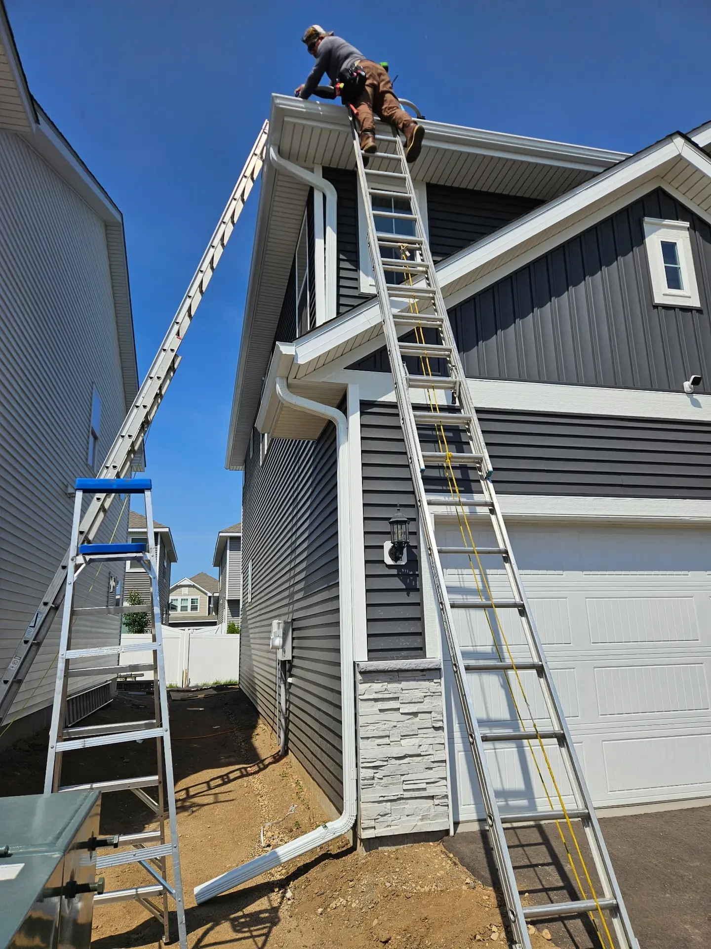 Seamless gutter installed on a Bloomington home